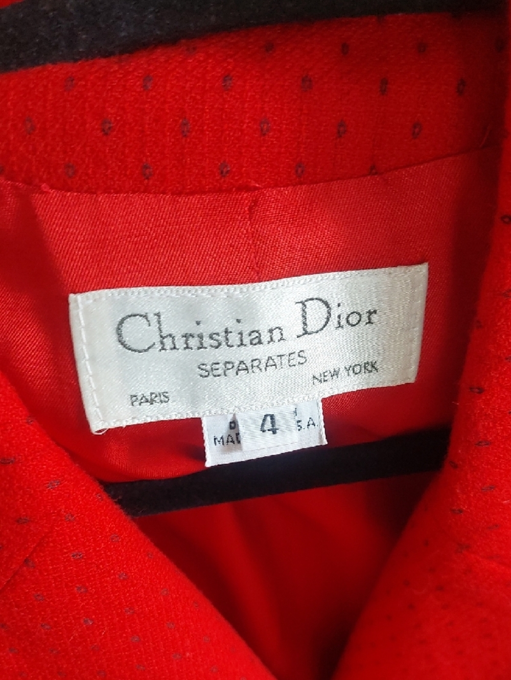Dior VINTAGE Red Double-Breasted CROPPED Jacket - Picture 3 of 11